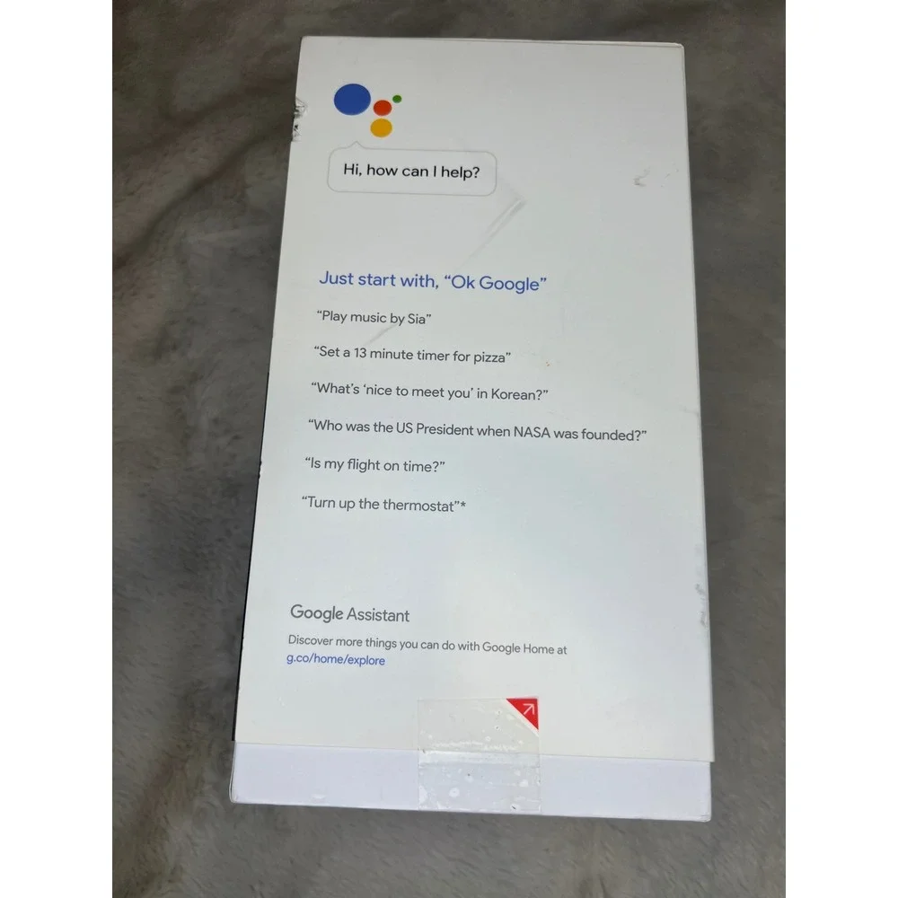 Google Home Smart Speaker Voice Activated Google Assistant White NIB